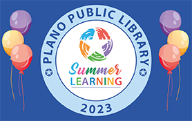 Graphic summer learning logo with balloons